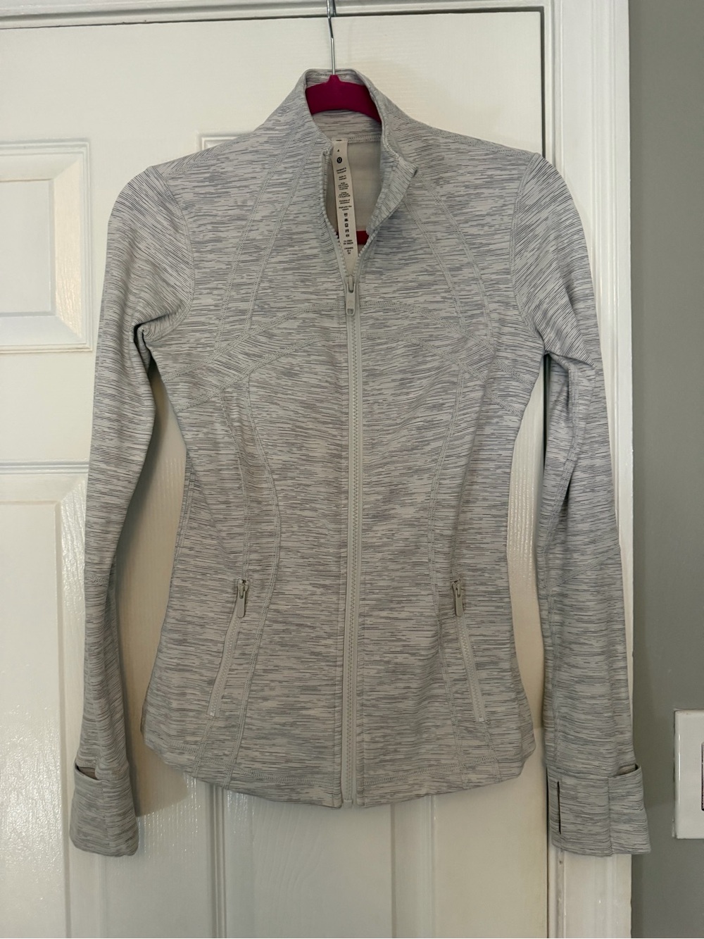 lululemon athletica Heathered Light Gray Full-Zip Jacket